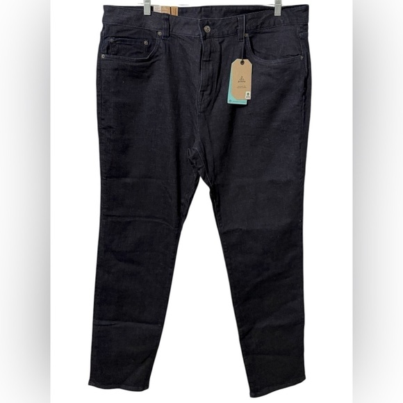 Prana Men’s NWT Hillgard Dark Wash Slim Straight Leg Jeans size 42 x 32 - Picture 2 of 8